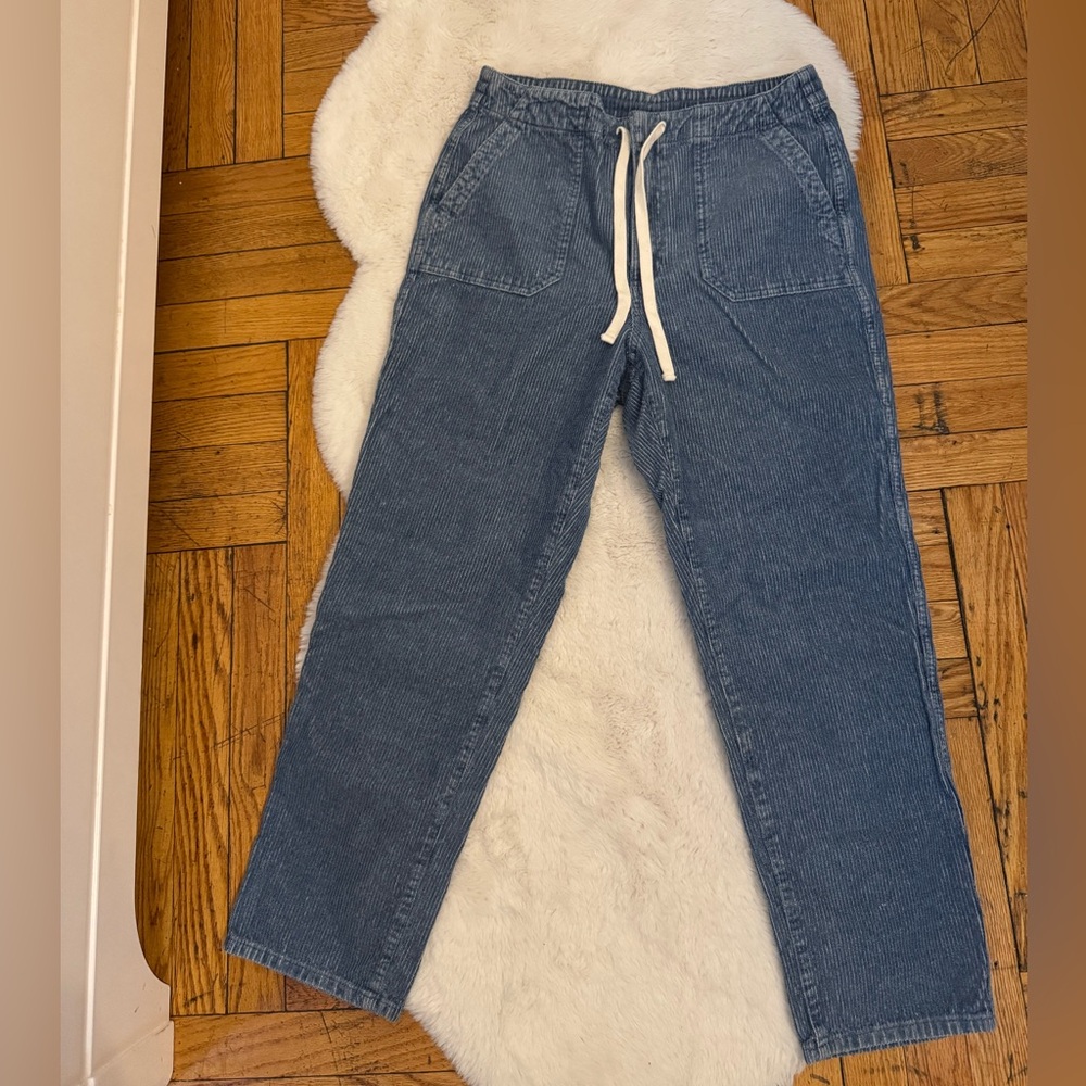 J. CREW Women’s Medium Blue Camp Corduroy Pants with Elastic Tie Waist